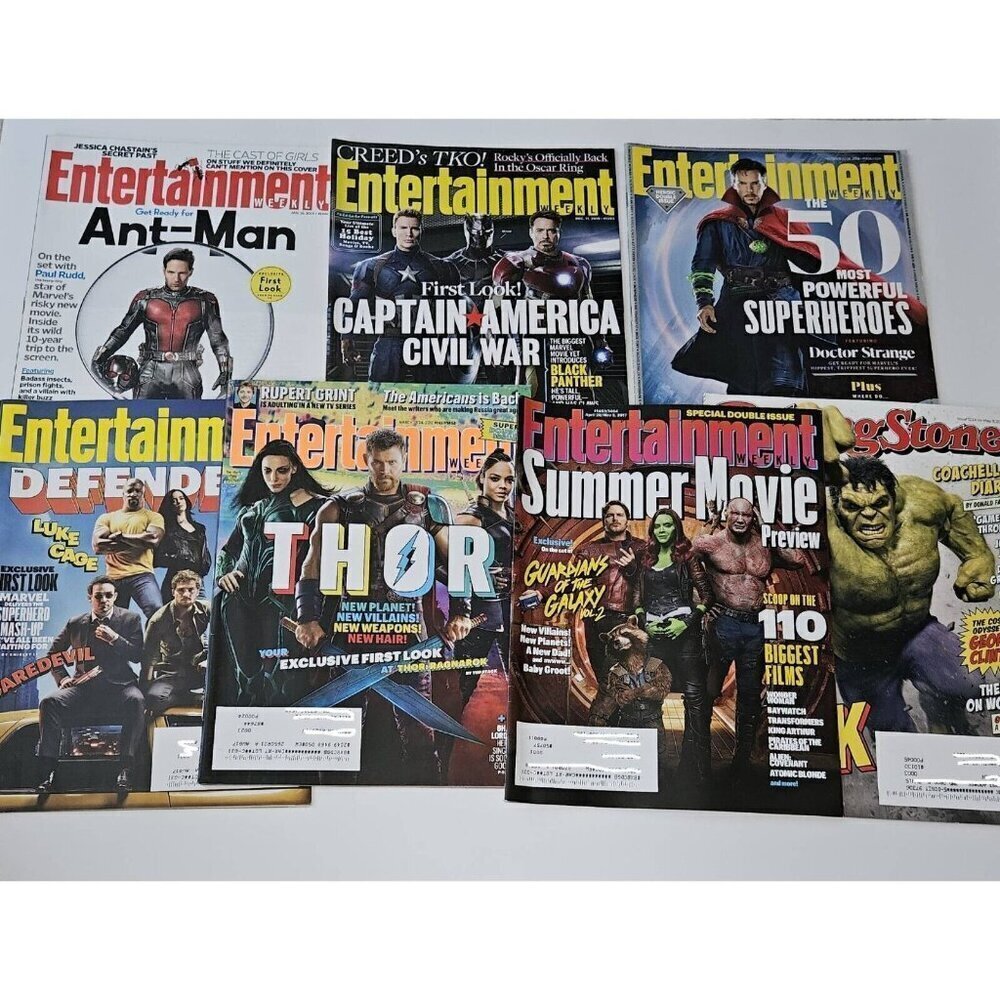 7 Marvel Entertainment Weekly Magazine Lot Ant Man Hulk Thor Guardians of Galaxy